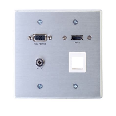 Rapidrun® Vga 35mm Audio Double Gang Wall Plate With Hdmi Pass