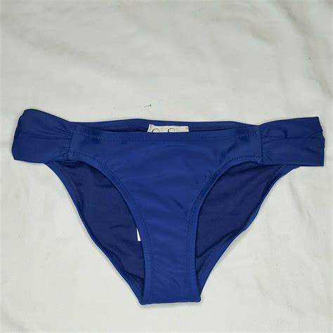 Jessica Simpson Women S Solid Side Shirred Hipster Bikini Bottom Marine