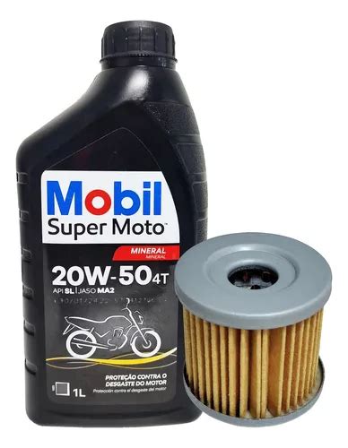 Kit 1 Oleo Mobil 20w 50 4t Filtro Oleo Suzuki Intrude 125