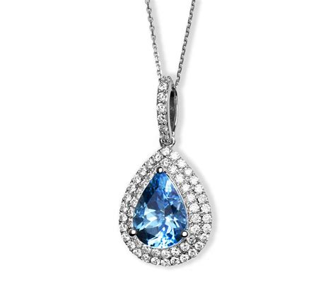 Aquamarine and Diamond Pendant