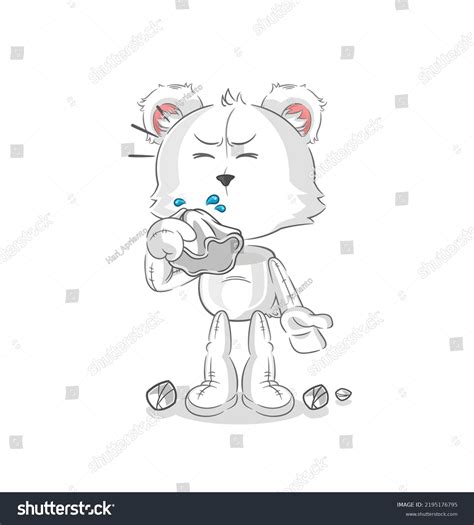 Polar Bear Blowing Nose Character Cartoon Stock Vector (Royalty Free ...