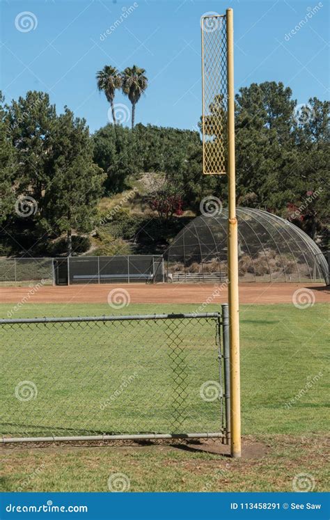 The Third Base Line Marker on a Baseball Field. Stock Image - Image of ...