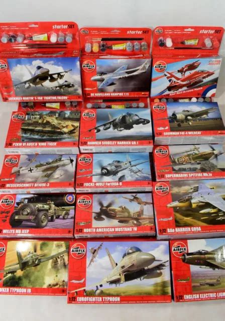 AIRFIX STARTER SET 1:72 Scale Model Kits Including Paints, Glue and ...