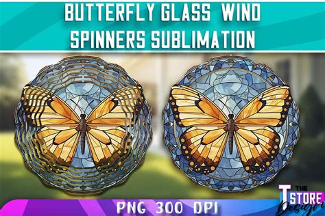 Butterflies Stained Glass Wind Spinners Graphic By The T Store Design