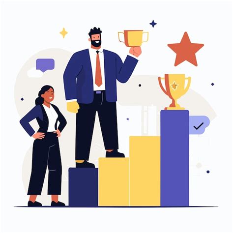 A Man Standing On Top Of A Graph Business Illustration Premium Ai