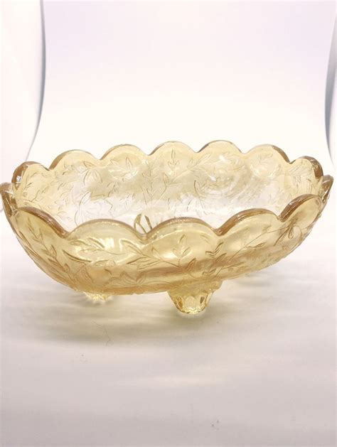 Jeannette Floragold Carnival Glass Dish Marigold Louisa Pattern Bowl Free Shipping Everything