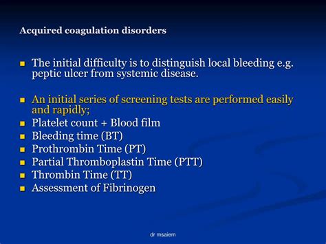 Ppt Acquired Coagulation Disorders Powerpoint Presentation Free