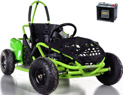 48v Baja Electric Go-Kart w/ Big Motor - Black - Big Toys Green Country