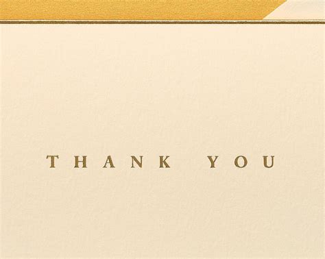 Wedding Engagement Gold Border Thank You Boxed Blank Note Cards And