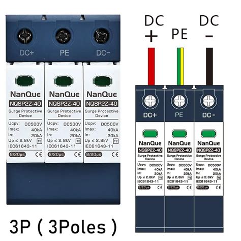 DC SPD 100V 250V 500V 800V 1000V Surge Arrester Protective Lightning