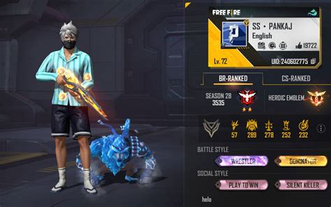 Shadow Shooter S Free Fire Max Id Stats K D Ratio Headshots And