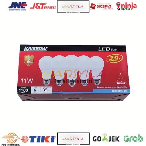 Jual Krisbow Bohlam Lampu LED 11 Watt Isi 5 Kuning Putih Shopee Indonesia