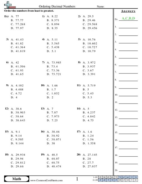 Decimal Worksheets | Free - Distance Learning, worksheets and more: CommonCoreSheets