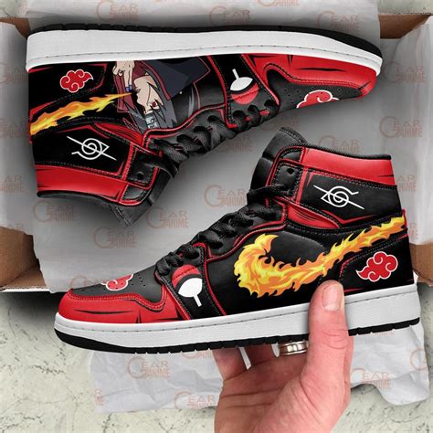 Akatsuki Itachi Sneakers Naruto Anime Fireball No Jutsu Air Jordan