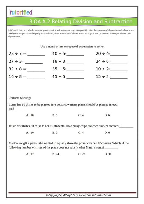 3rd Grade Common Core Math Worksheets