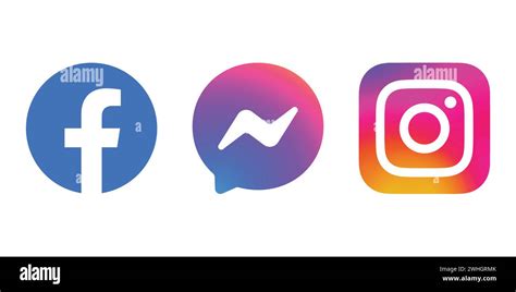 Facebook Instagram Whatsapp Icon Logo Banque D Images Vectorielles Alamy