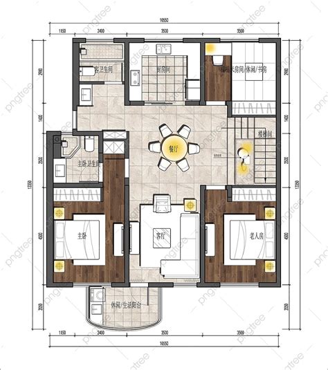 Color Plan Of Three Bedroom House Type Template Download on Pngtree