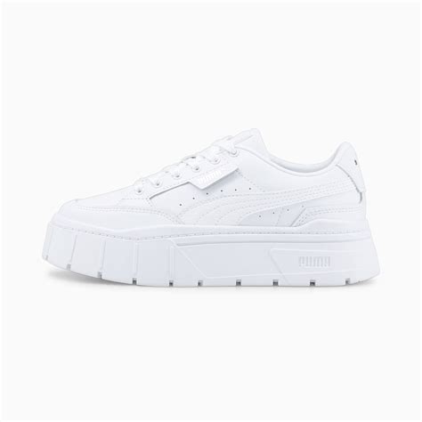 Mayze Stack Leather Womens Sneakers Puma White Puma Shop All Puma