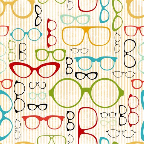 Seamless Glasses Pattern Eyeglasses Stock Vector Illustration Of