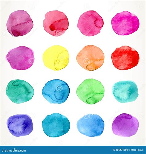 Rainbow Watercolor Circles Stock Vector Illustration Of Drop