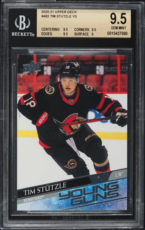 2020 Upper Deck Young Guns Tim Stutzle ROOKIE #482 BGS 9.5 GEM MINT ...