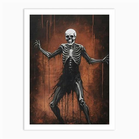 Dance With Death Skeleton Painting (10) Art Print by 1xMerch - Fy