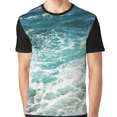 Blue Ocean Waves Graphic T Shirt By Alexandrastr In Blue Ocean