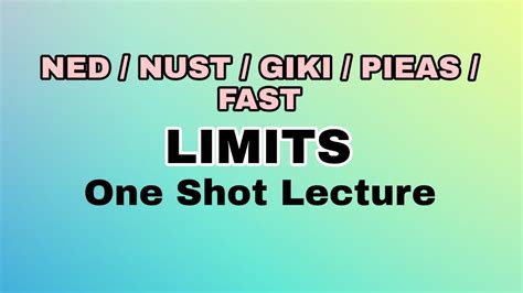 Limits ECAT Maths NUST NED PIEAS GIKI YouTube