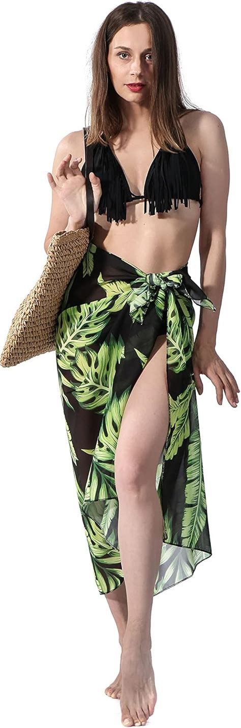 Ayliss Womens Swimwear Chiffon Printed Cover Up Beach Sarong Pareo Bikini Swimsuit Wrap