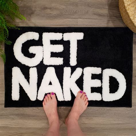 Get Naked Bath Mat Cute Bath Mat For Apartment Decor Black Etsy