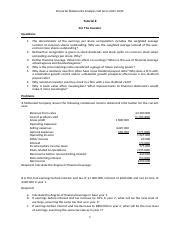 FSA Tutorial 8 Fall 2021 Docx Financial Statements Analysis Fall Term