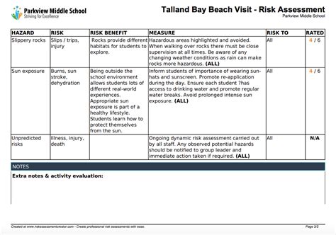 Sample Risk Assessment - Risk Assessment Creator