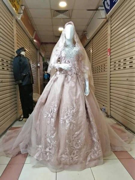 Baju Pengantin Rose Gold Gaun Pengantin Slim Duyung Full Payet Rose