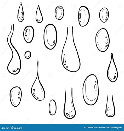 Clean Water Drop Illustration Doodle Handdrawn Style Stock Vector