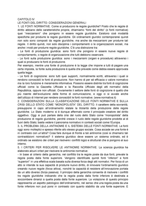 Manuale Di Diritto Pubblico Cap 4 CAPITOLO IV LE FONTI DEL DIRITTO