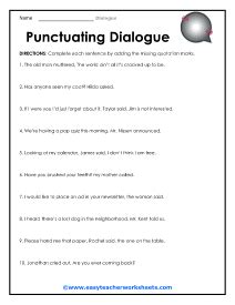 Dialogue Worksheets - Worksheets Library