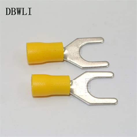 Pcs Awg Stud Sz Yellow Insulated Fork Wire Connector