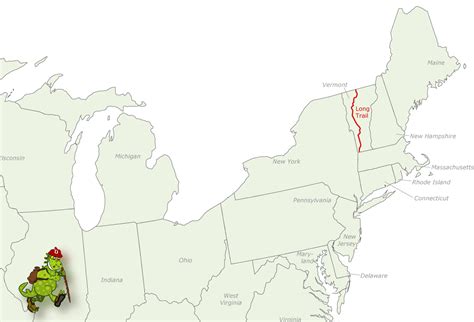 THE LONG TRAIL MAP VERMONT - ToursMaps.com