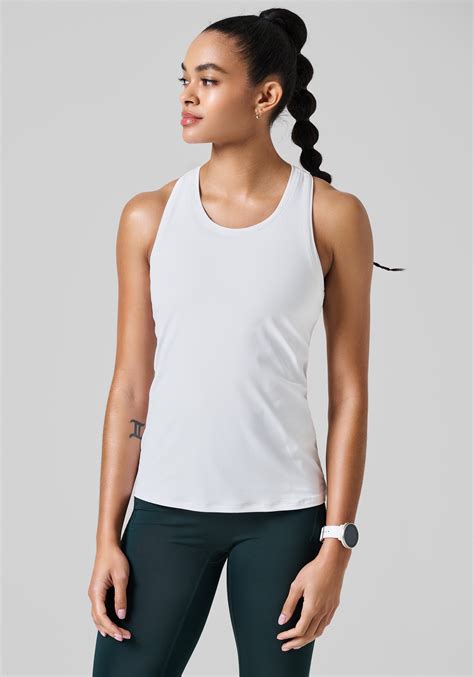 Essential Racerback Tank White Casall