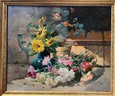 Proantic Tableau Nature Morte Aux Fleurs Henri Cauchois