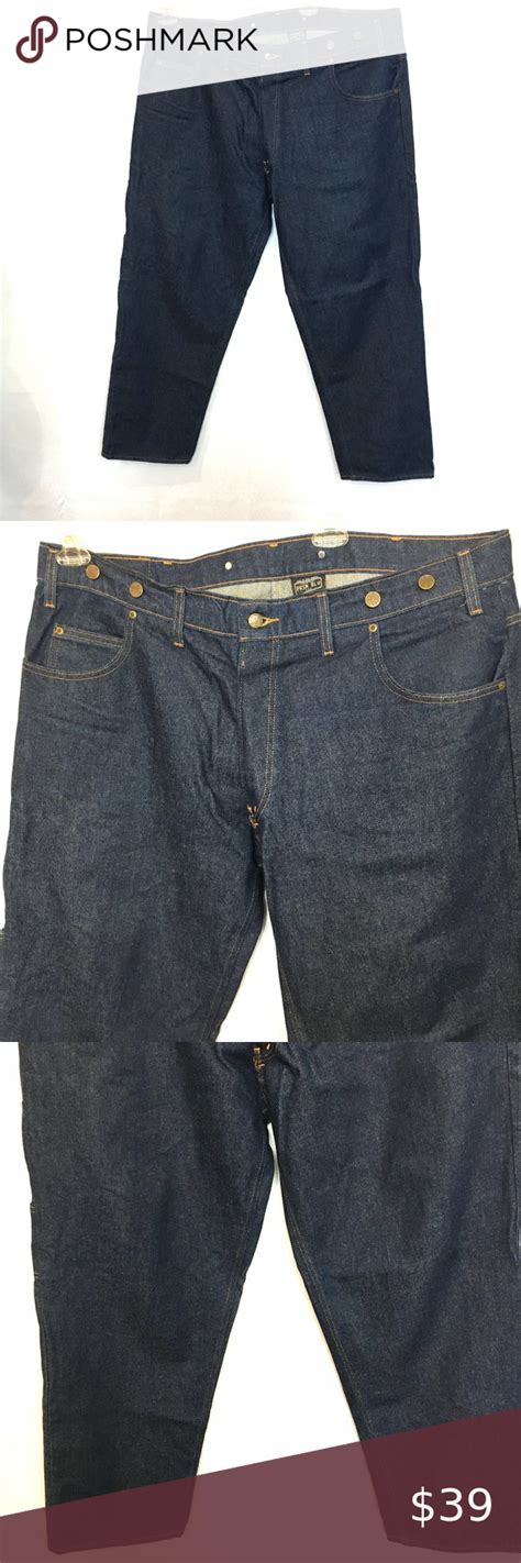 Prison Blu 7 Pocket Rigid Work Jeans W Suspender Buttons Work Jeans