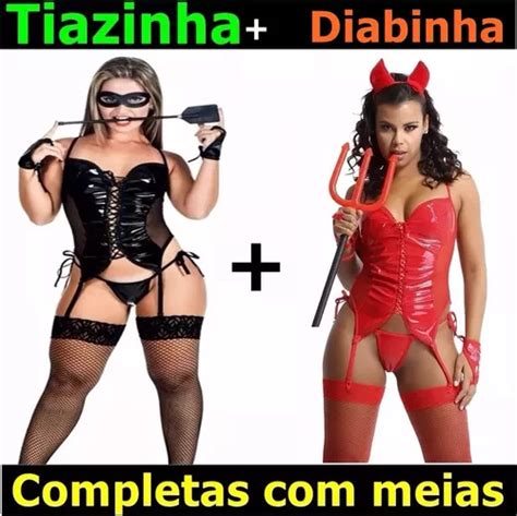 Diabinha Tiazinha Dominadora Lingerie Espartilho Diaba Sexy Frete Gr Tis