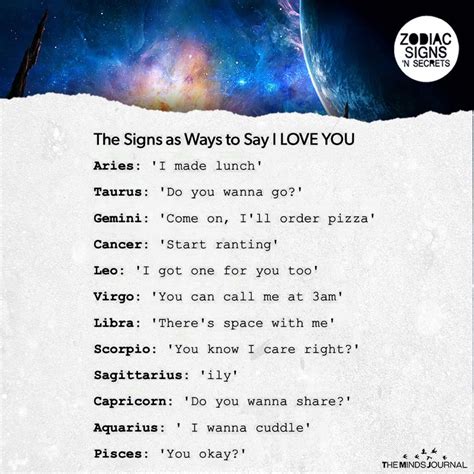 How The Zodiac Signs Say I Love You Artofit