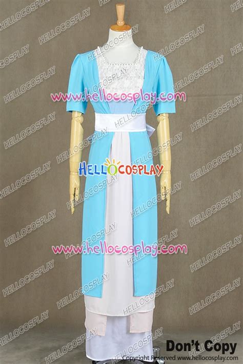 Titanic Rose Dewitt Bukater Cosplay Costume Blue Swim Gown Dress