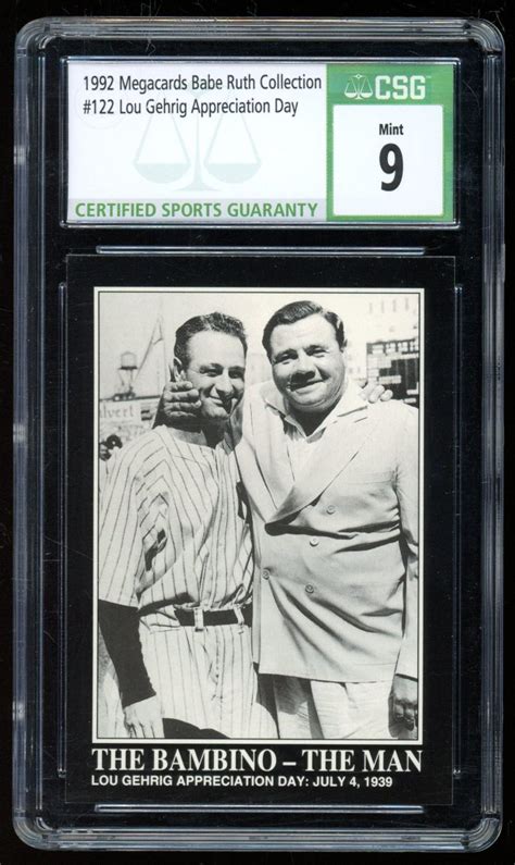 Lou Gehrig Appreciation Day Megacards Babe Ruth Collection Csg Pristine Auction