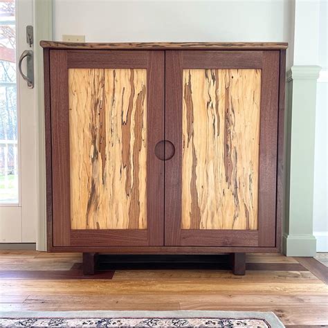 Spalted Maple And Walnut Storage Cabinet Etsy