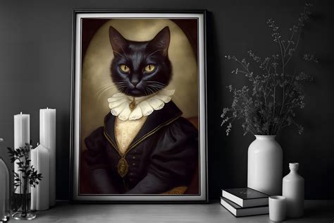 RaveIn Prints - Renaissance Cat, Dark Academia, Gothic Home Decor, Dark ...