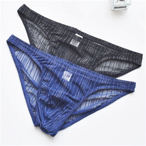 Pack Lot Sexy Mens Mesh Brief Low Waist Bikini Pantie Pouch Underpant Underwear Ebay