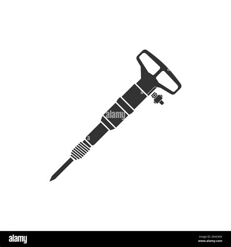 Icono De Vector Realista De Un Martillo Neumático Herramienta Manual