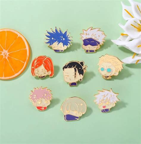 Custom Brooch Set With Yuji Gojo Satoru Itadori Jujutsu Kaisen Chibi